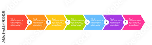 7 Step diagram template. Clipart image isolated on white background