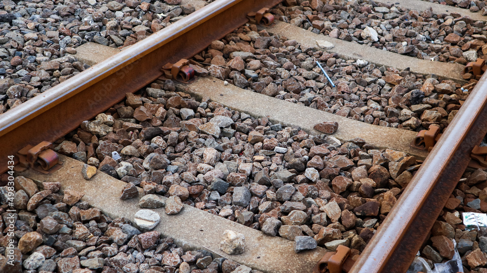 railroad tracks near the Sidoarjo train station, Indonesia railroad tracks near the Sidoarjo train station, Indonesia