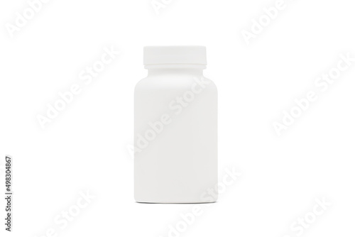 big bottles for capsules on white background