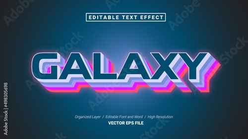 Editable Galaxy Font. Typography Template Text Effect Style. Lettering Vector Illustration Logo.