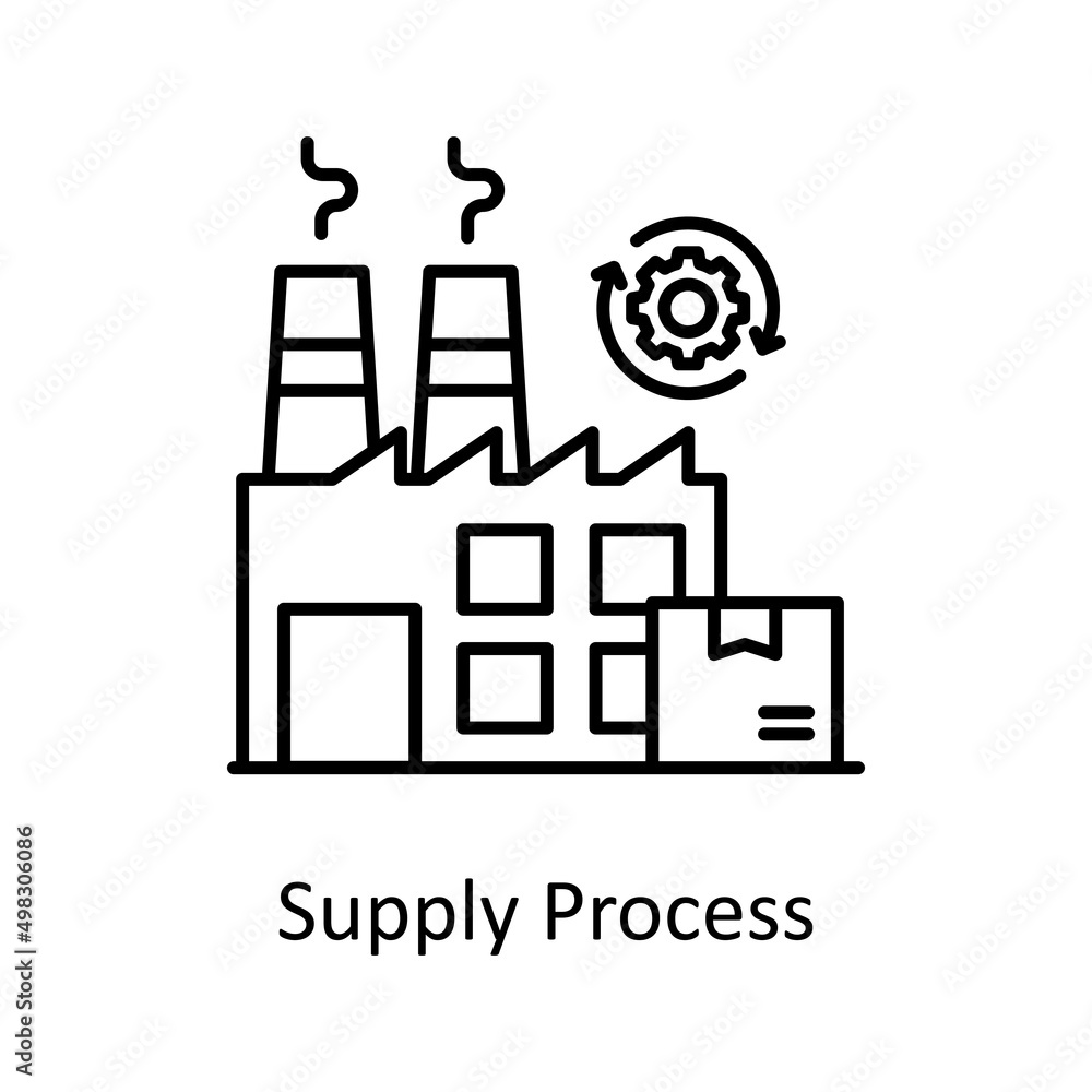 Supply Process vector Outline Icon Design illustration. Logistics And Supply Chain Management Symbol on White background EPS 10 File