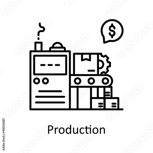 Production vector Outline Icon Design illustration. Logistics And Supply Chain Management Symbol on White background EPS 10 File