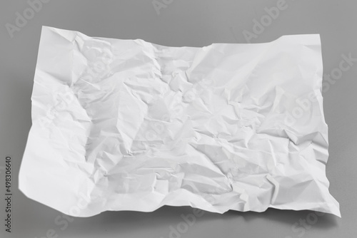 Blank portrait mock-up crumpled paper. brochure magazine isolated on white background, changeable background / white paper isolated.