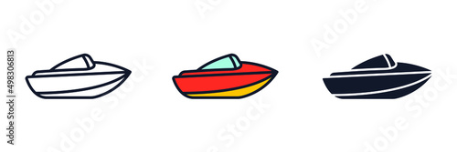 speed boat icon symbol template for graphic and web design collection logo vector illustration