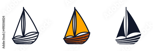 sailboat icon symbol template for graphic and web design collection logo vector illustration