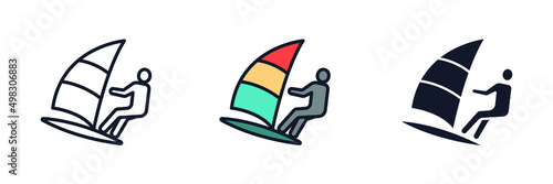 wind surfing icon symbol template for graphic and web design collection logo vector illustration