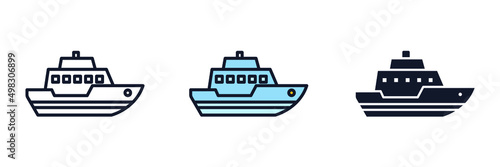 ship icon symbol template for graphic and web design collection logo vector illustration