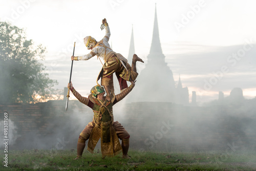 Schilderij op canvas Khon, Is a classical Thai dance in a mask