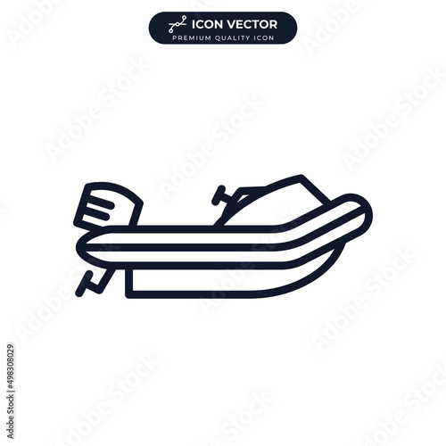 fishing boat icon symbol template for graphic and web design collection logo vector illustration