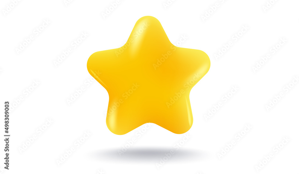 Vector icon of a yellow star in 3D style. Achievements for games or customer rating feedback of website. Illustration of a star in realistic 3d style. Vector icon of a yellow star in 3D style. Achievements for games or customer rating feedback of website. Illustration of a star in realistic 3d style.