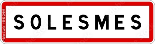 Panneau entrée ville agglomération Solesmes / Town entrance sign Solesmes