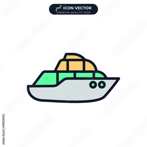 motor boat icon symbol template for graphic and web design collection logo vector illustration