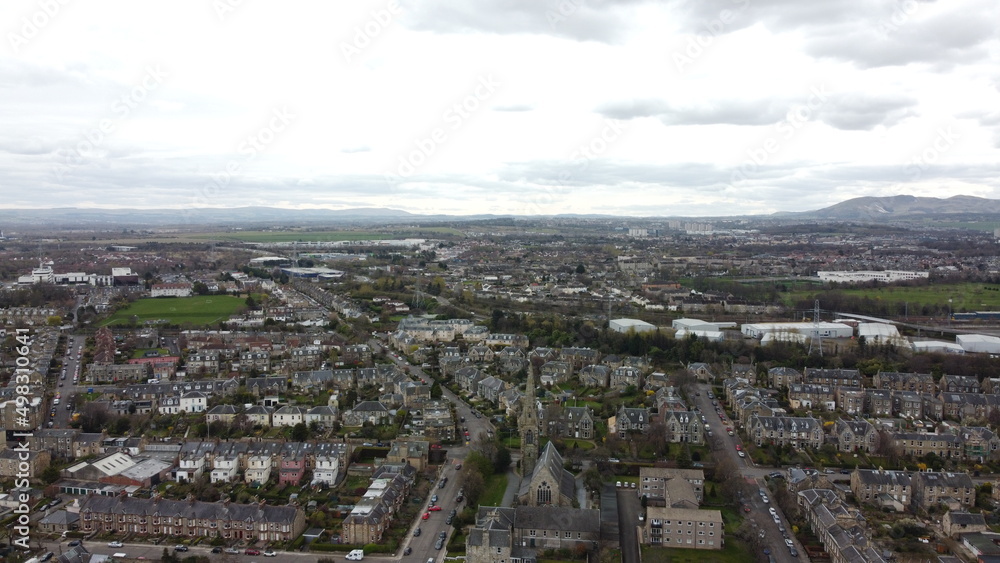 View of Portobello in Edinburgh, Scotland. Portobello is a coastal suburb of Edinburgh in eastern central Scotland. View of Portobello in Edinburgh, Scotland. Portobello is a coastal suburb of Edinburgh in eastern central Scotland.