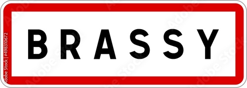 Panneau entrée ville agglomération Brassy / Town entrance sign Brassy