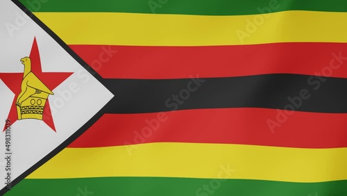 Bandera animada, Zimbabue, Zimbabwe. 4K photo