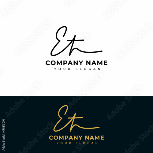 Et Initial signature logo vector design