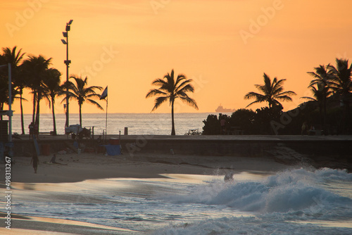 sunrise at arpoador beach in Rio de Janeiro. photo