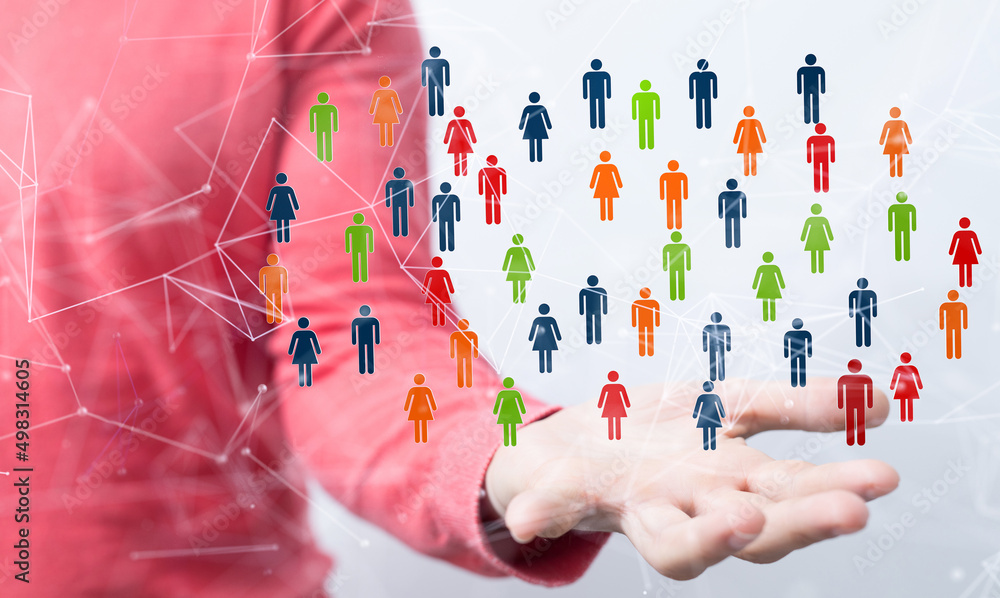 Obraz premium Global network. Blockchain. 3D illustration. Neural networks and artificial intelligence. Abstract