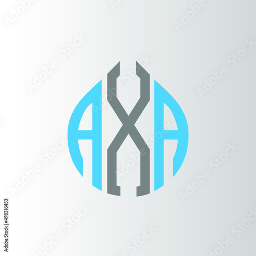 AXA logo monogram isolated on circle element design template, AXA letter logo design on white background. AXA creative initials letter logo concept.  AXA letter design. photo