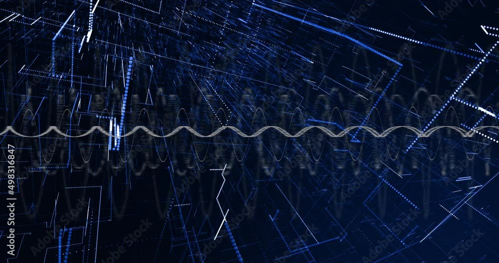 Animation of spots and shapes on black background Animation of spots and shapes on black background