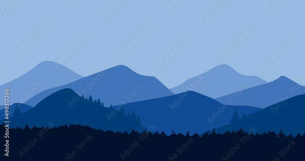 parallax animation cool and calm of blue mountains and hills parallax animation cool and calm of blue mountains and hills