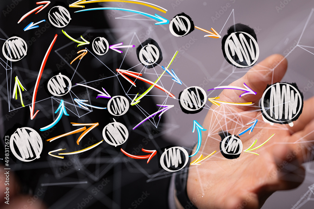 Fototapeta premium people network structure HR - Human resources management and recruitment