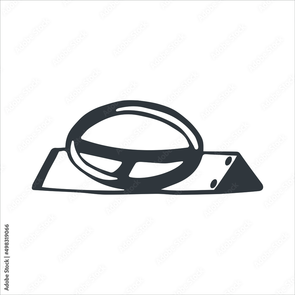 Racing wheel outline. Vector illustration. Hand drawn. Design for icon; stories; card; print; application, web. Racing wheel outline. Vector illustration. Hand drawn. Design for icon; stories; card; print; application, web.