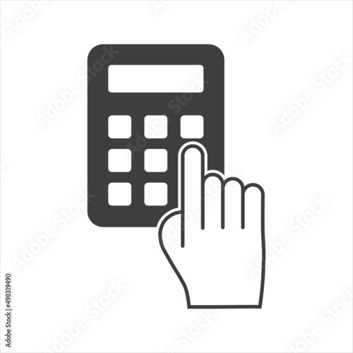 calculator icon on white background. plus minus, multiplication equal