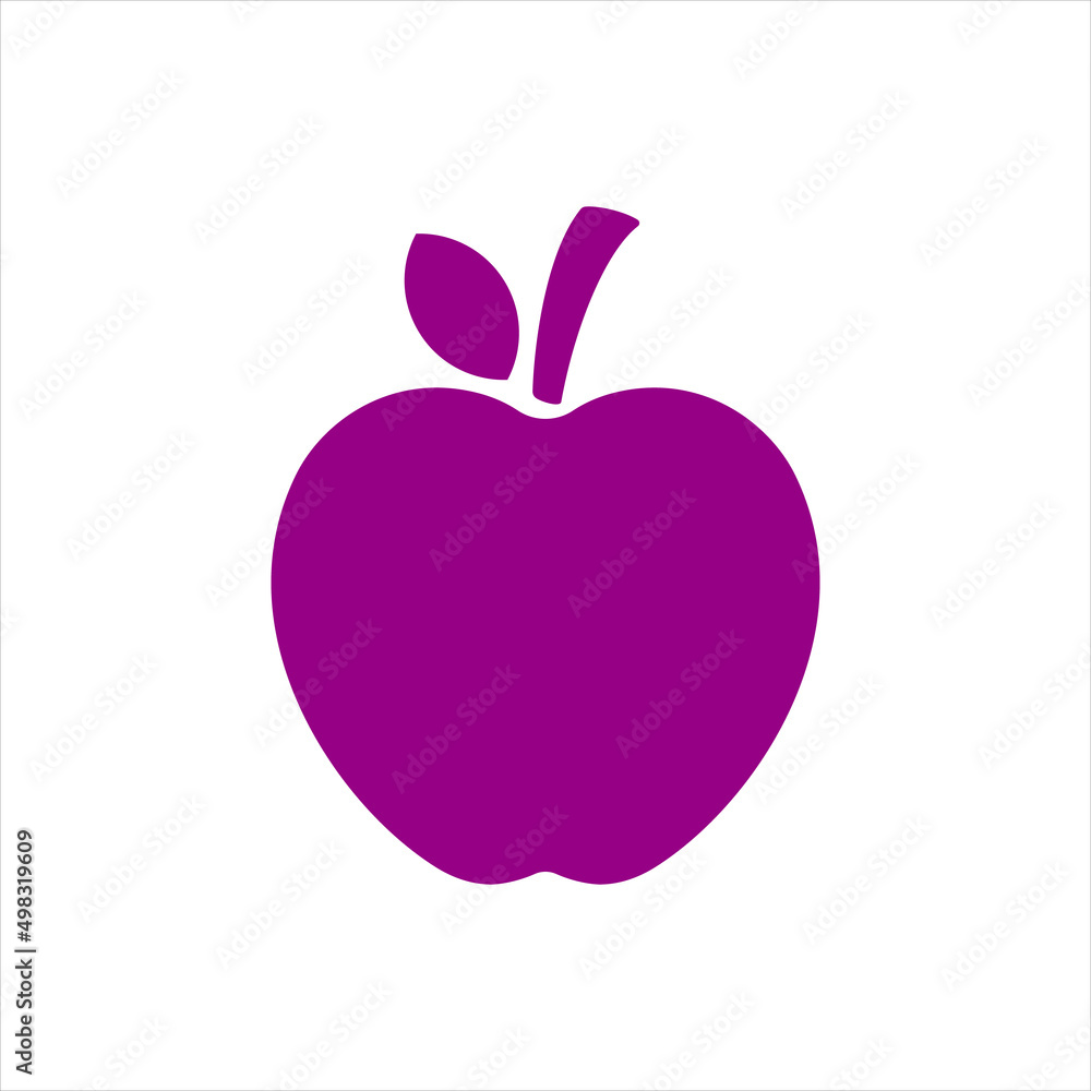 Apple vector icon. Apple fruit isolated on white background Apple vector icon. Apple fruit isolated on white background