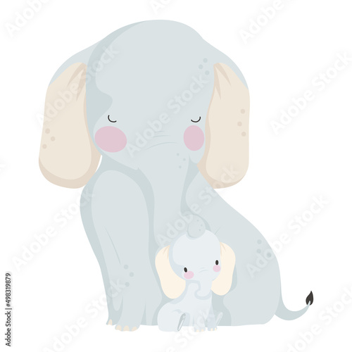 elephant mom with baby