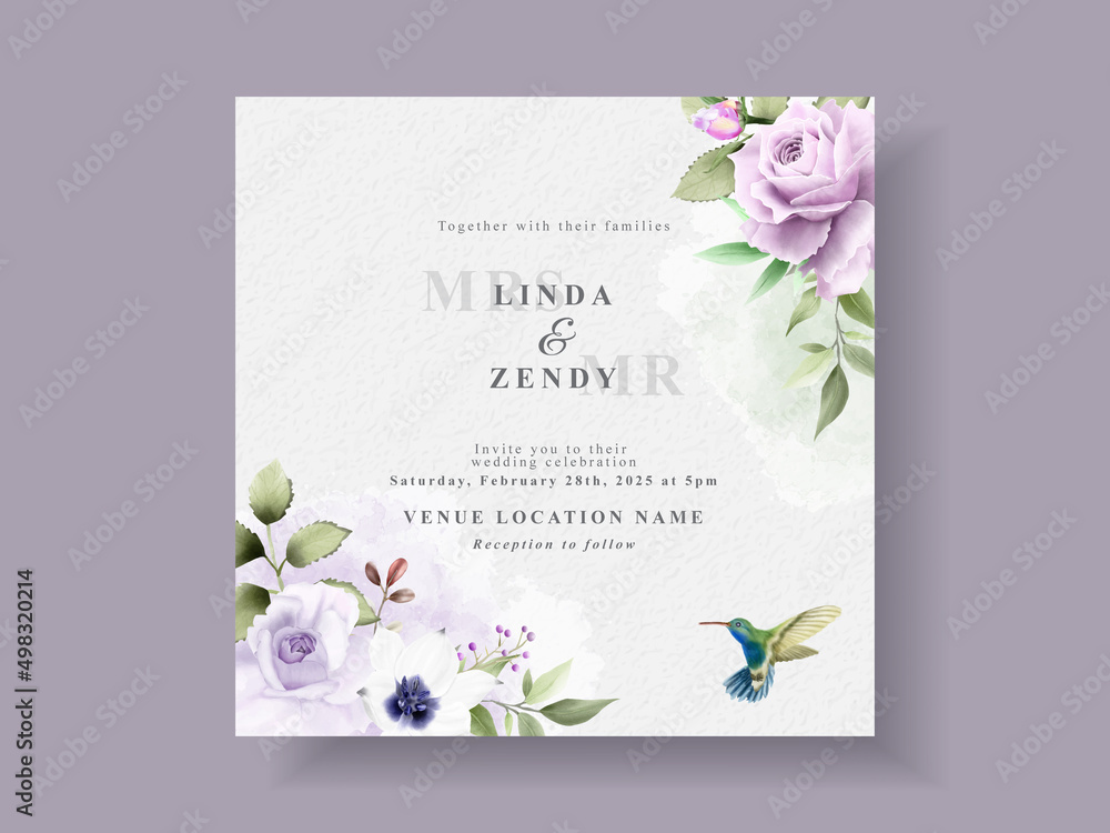 Beautiful floral wedding invitation card template Beautiful floral wedding invitation card template