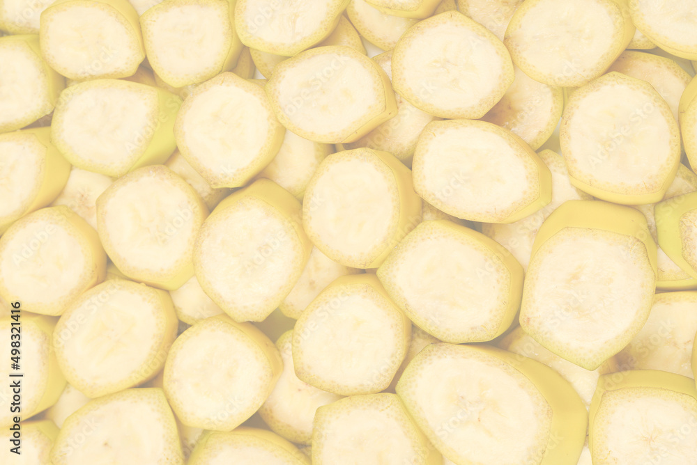 Fresh banana slices background. Top view. Fresh banana slices background. Top view.