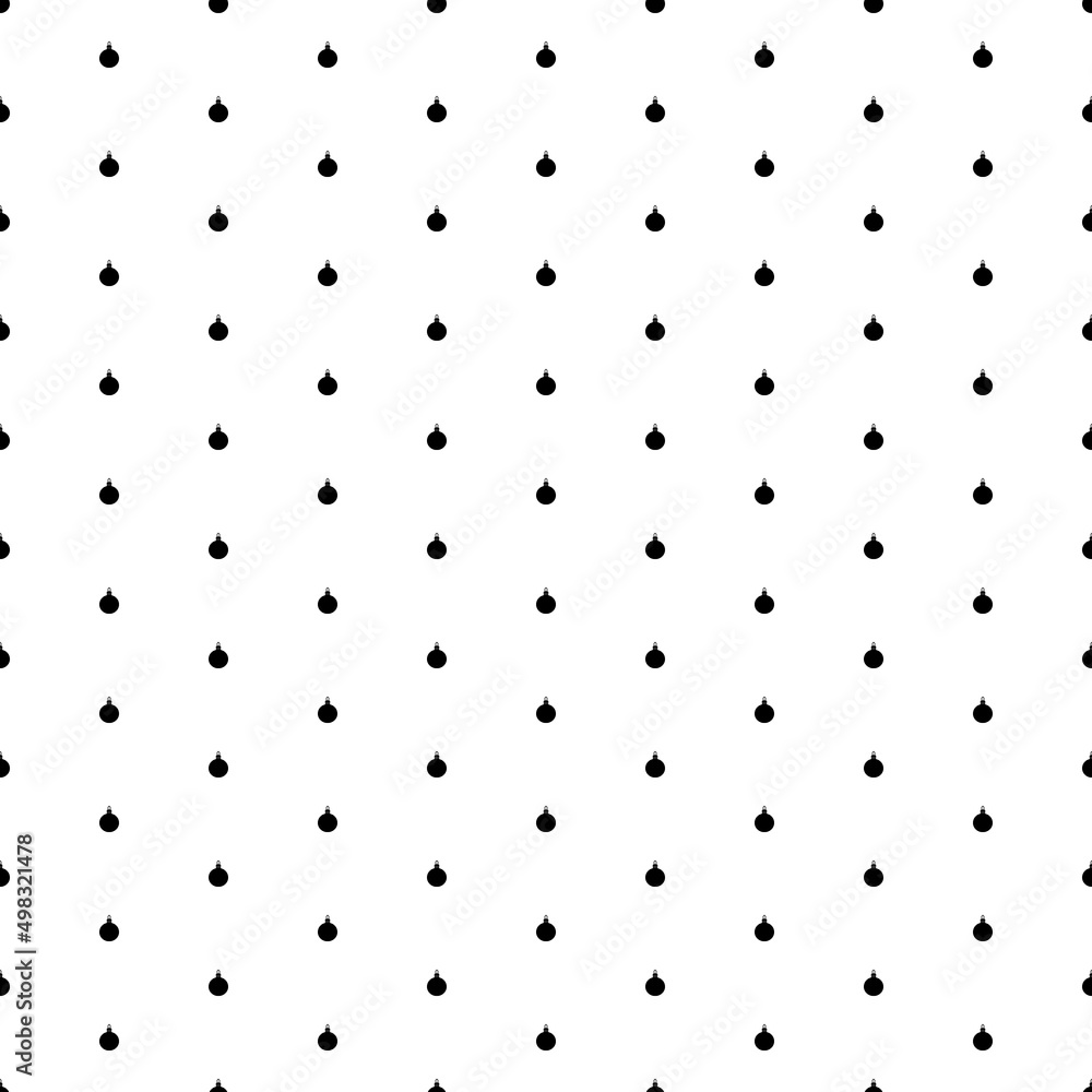 Square seamless background pattern from geometric shapes. The pattern is evenly filled with small black Christmas tree toys. Vector illustration on white background Square seamless background pattern from geometric shapes. The pattern is evenly filled with small black Christmas tree toys. Vector illustration on white background