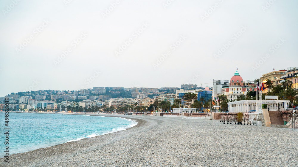 Mediterranean sea coast of Nice, France