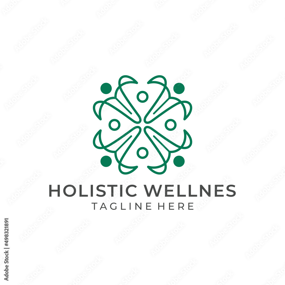Holistic wellnes simple minimalist logo design - obrazy, fototapety, plakaty 