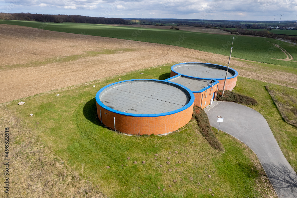 elevated tank for drinking water supplying a small town