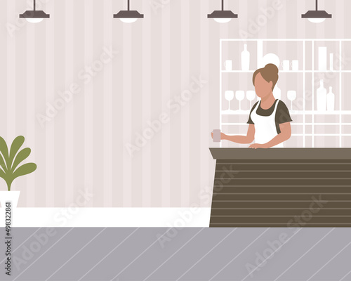 restaurant attendant worker scene