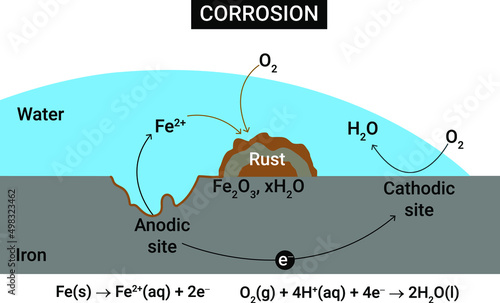 Corrosion: Metal that has been extracted from its primary ore, has a natural tendency to revert to its natural state under the action of oxygen and water