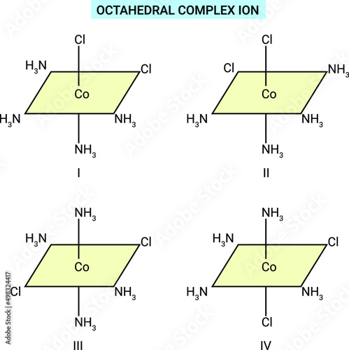 spatial arrangements of the octahedral complex ion