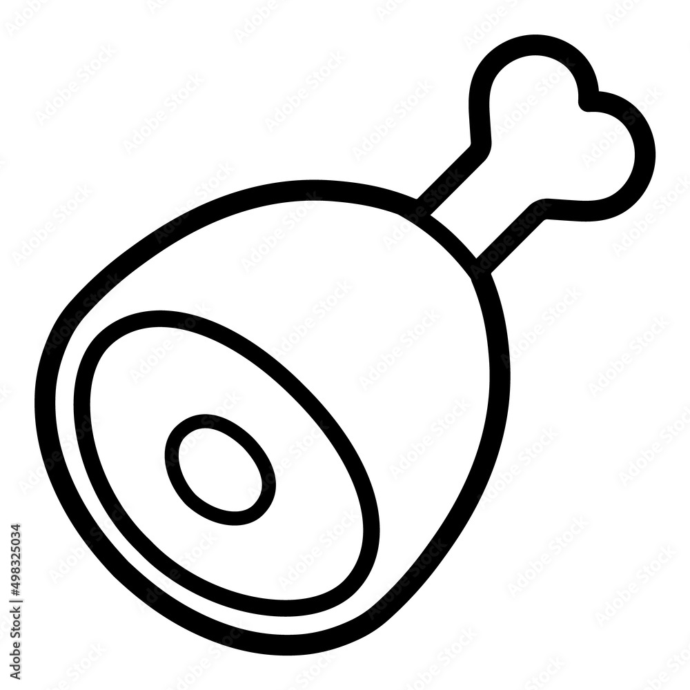 Ham Flat Icon Isolated On White Background Ham Flat Icon Isolated On White Background
