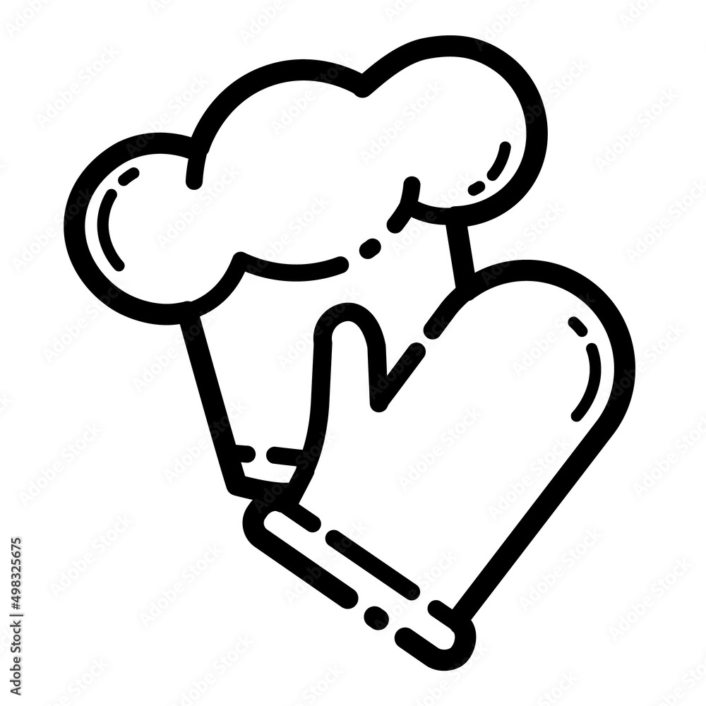 Toque And Glove Flat Icon Isolated On White Background Toque And Glove Flat Icon Isolated On White Background