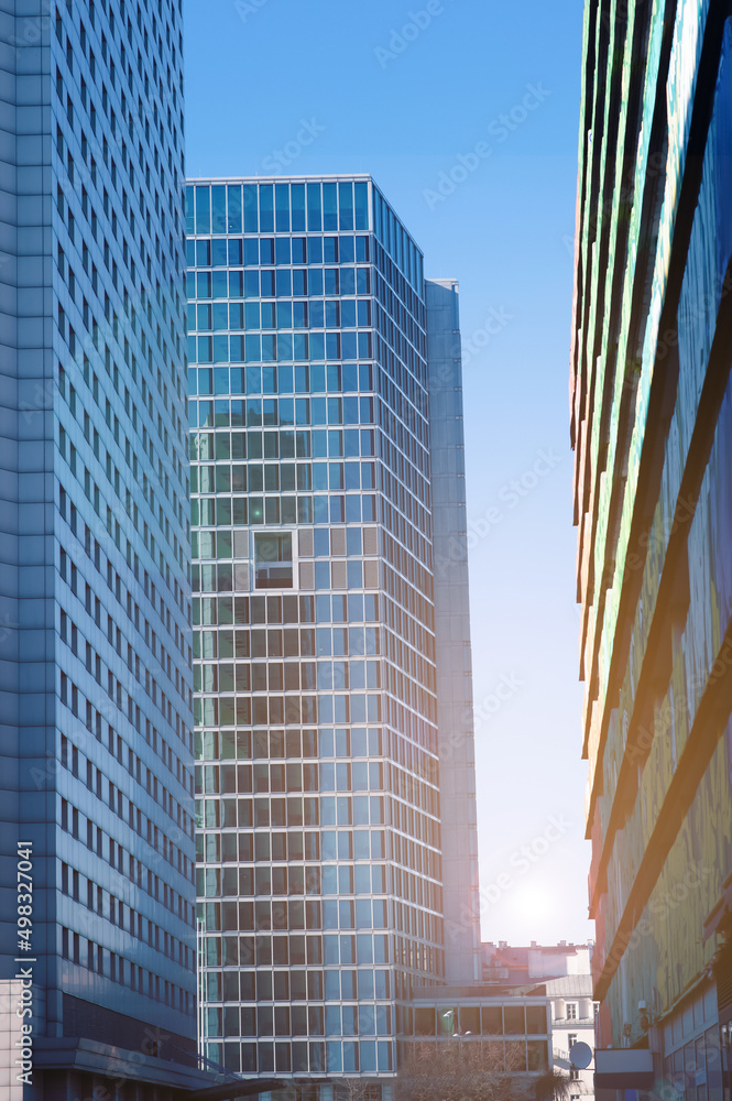 Beautiful view of modern buildings on sunny day Beautiful view of modern buildings on sunny day