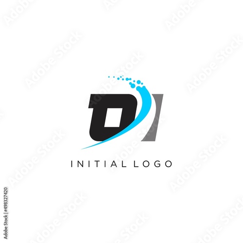 Initials OI abstract curved lines logo