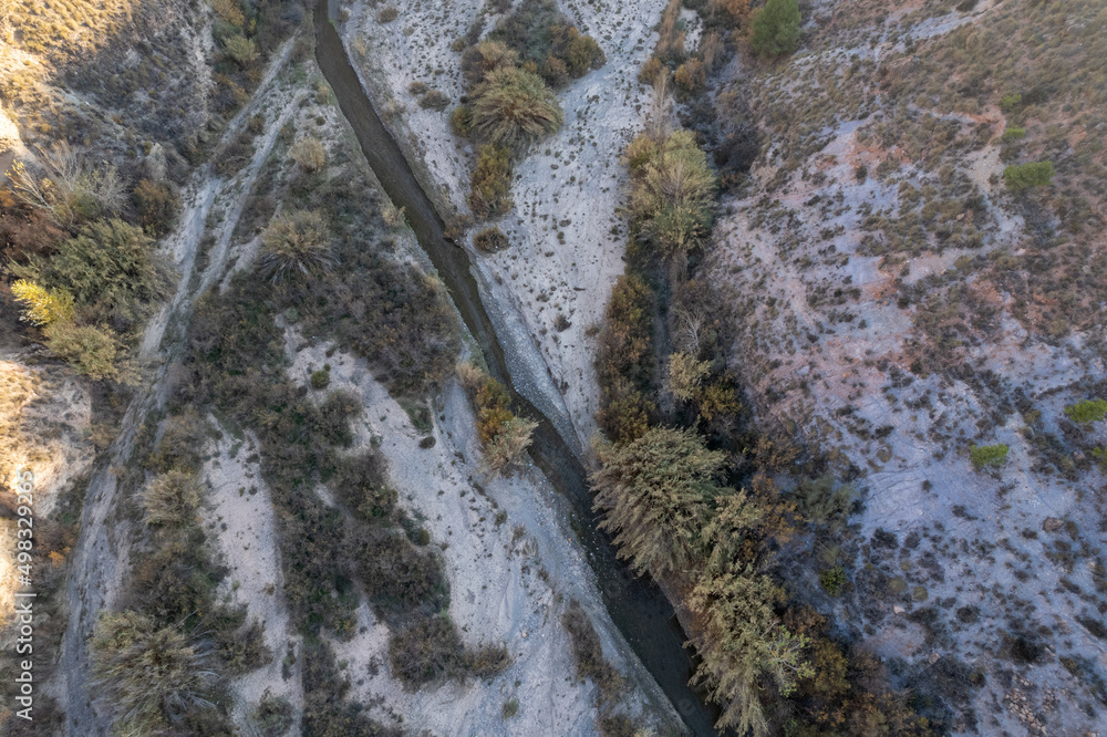 aerial photo of a river in the south of Spain aerial photo of a river in the south of Spain