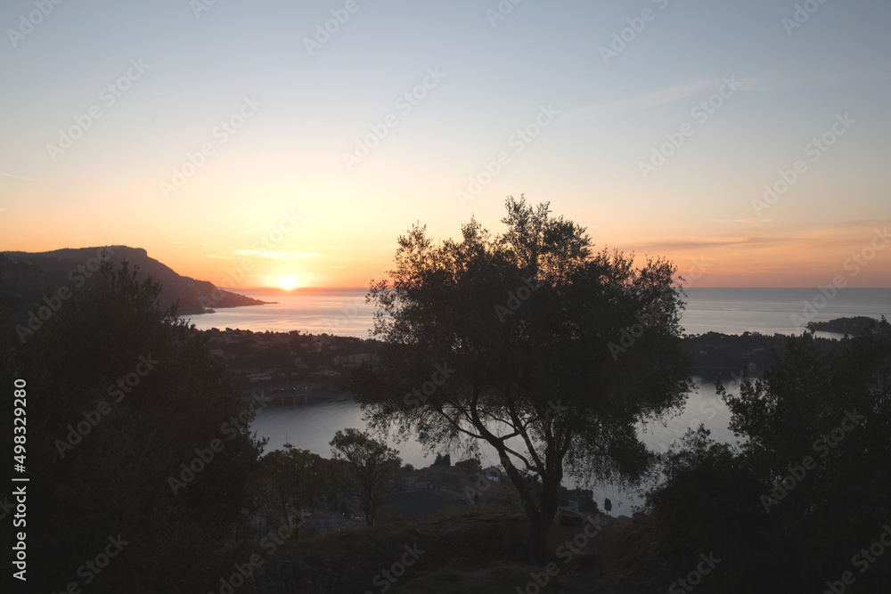 Coucher de soleil sur la Côte d'Azur