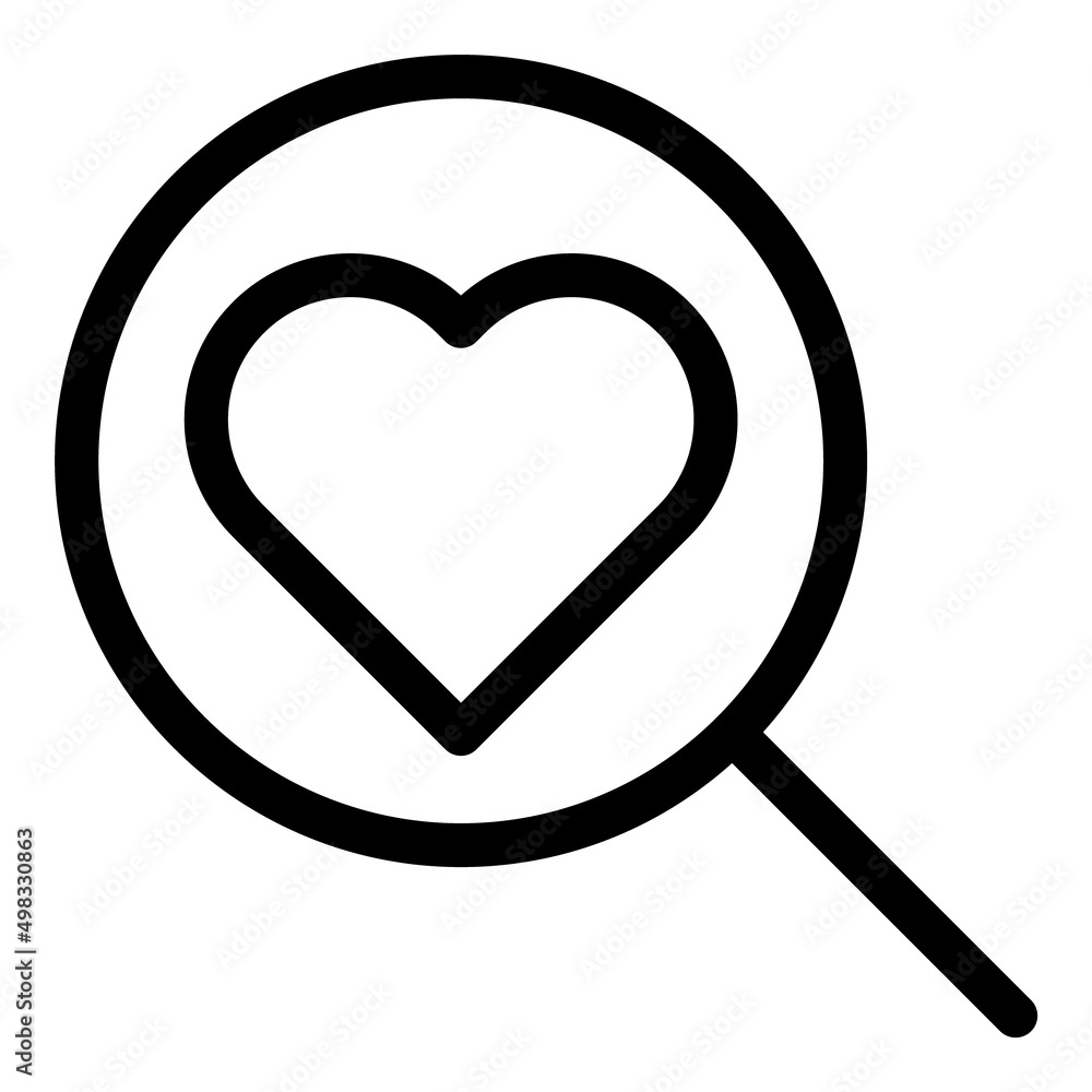 Love Search Flat Icon Isolated On White Background Love Search Flat Icon Isolated On White Background