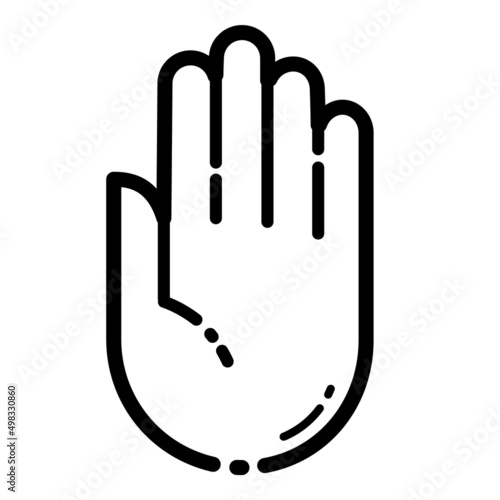 Palm Stop Sign Flat Icon Isolated On White Background