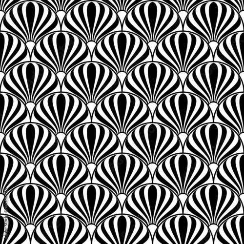 Vector seamless texture. Modern geometric background. Repeating geometric pattern with curly tiles.
