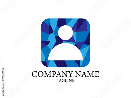 People logo icon design vector illustrator, blue color company logo or emblem