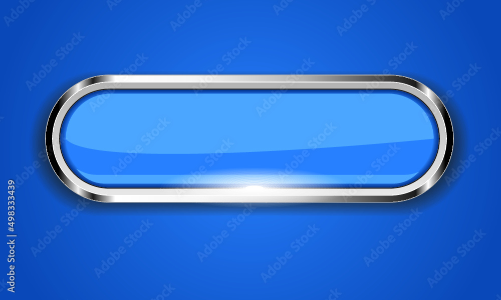 Blue glass oval button isolated on a white background Blue glass oval button isolated on a white background